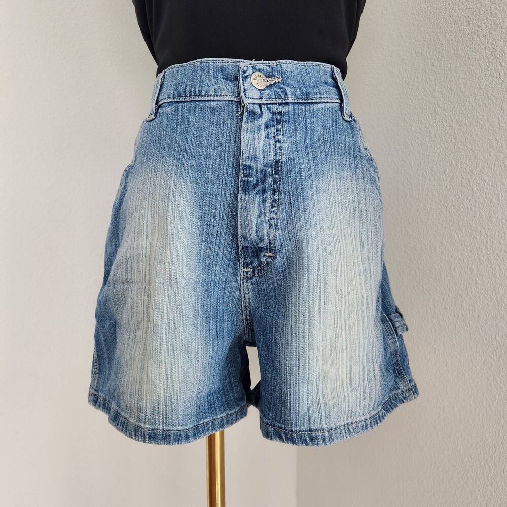 Vintage Riveted by Lee Mid Wash Denim Jean Shorts High Waisted Jorts